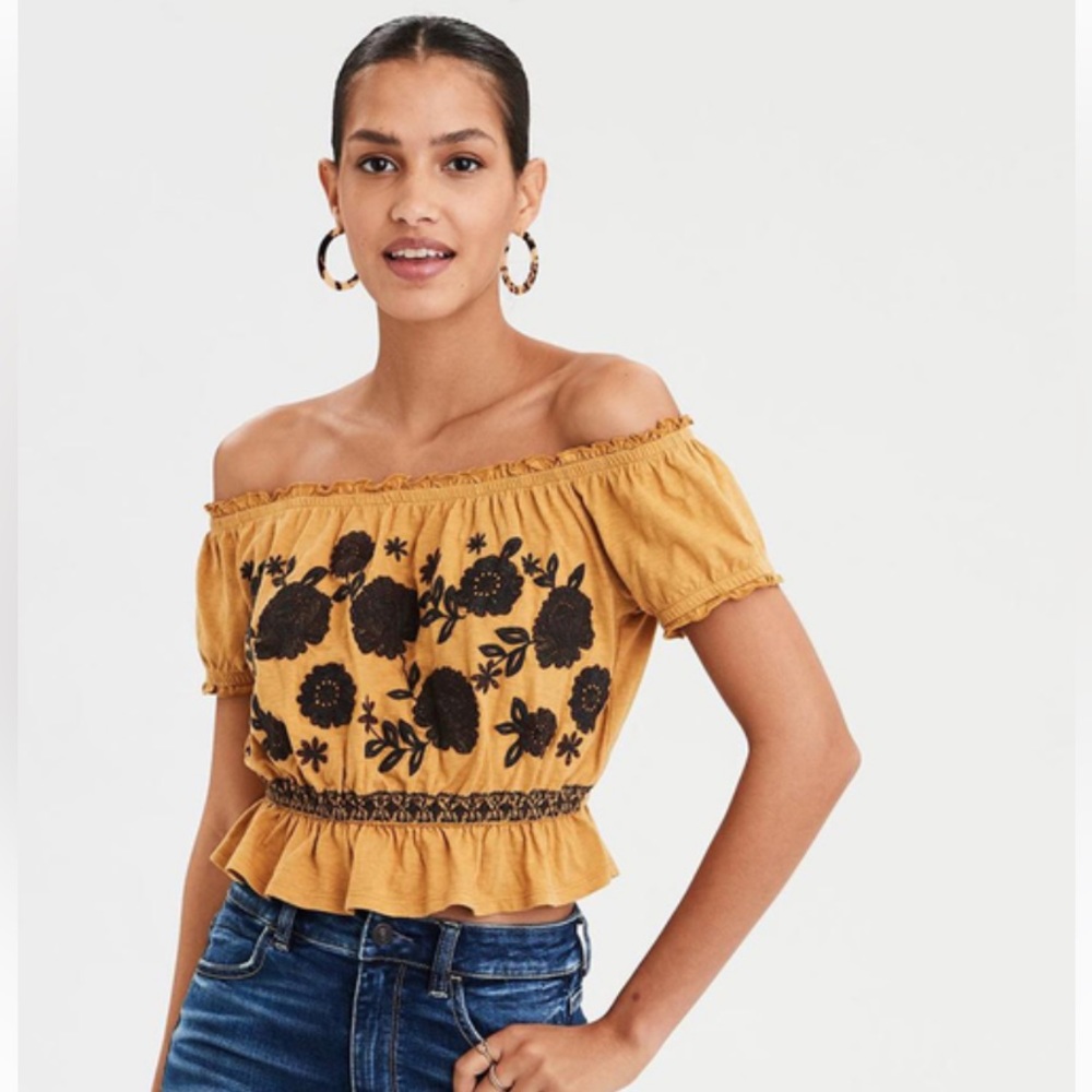 yellow american eagle crop top - Picture 3 of 4